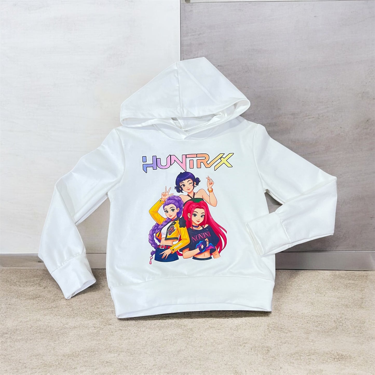 Sudadera blanca con capucha 💕primavera k-Pop - Pronta moda