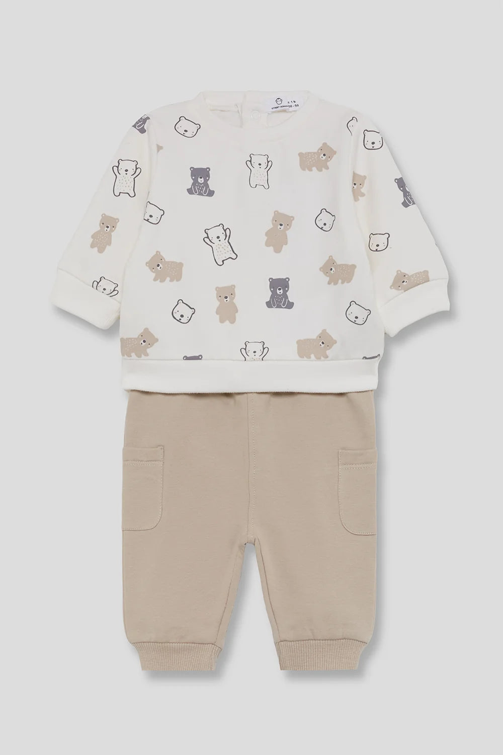 Conjunto Bebé Niño Beige con Ositos - Street Monkey