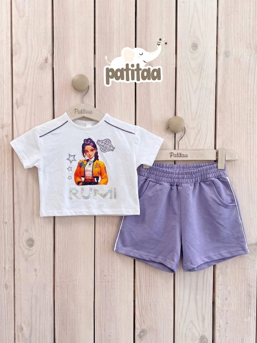 Conjunto Rumi con short en lila - K- Pop