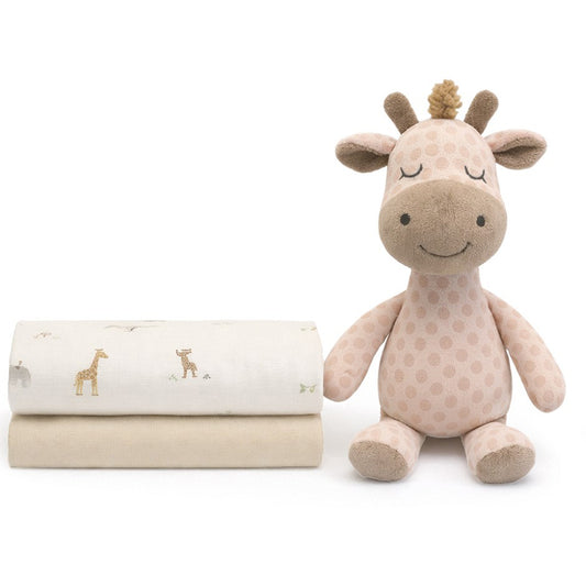 Pack gasas + Peluche jirafa - Interbaby beige