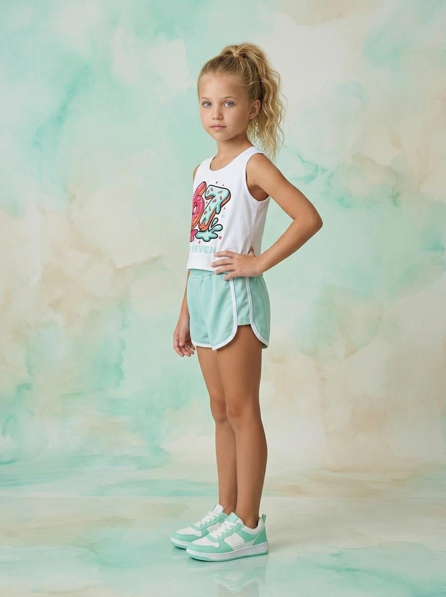 Conjunto verde sin mangas  "Six Seven"