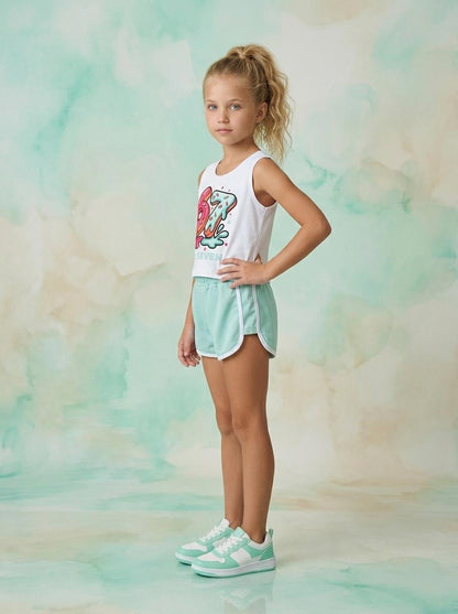 Conjunto verde sin mangas  "Six Seven"