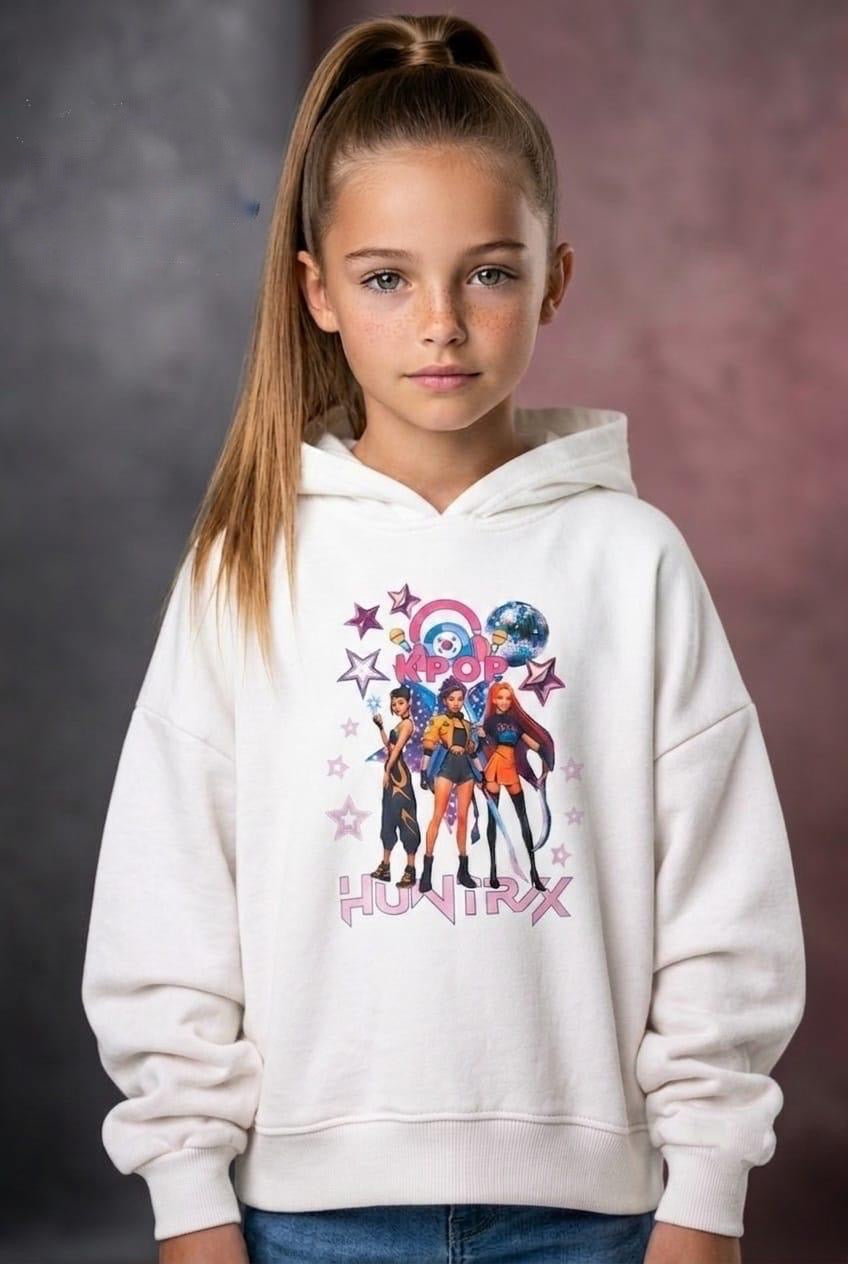 Sudadera blanca de las súper guerreras K-Pop