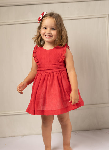 Vestido de niña rojo de la colección Rubí - Basmarti verano 2023