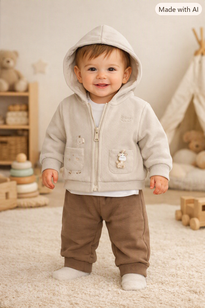 Conjunto Bebé Niño Beige de 3pz jirafa