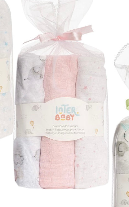 Muselina o gasas 100% algodón colección fantasía - Interbaby(80X80)