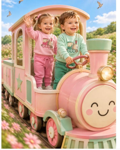 Chándal bebé niña locomotora rosa
