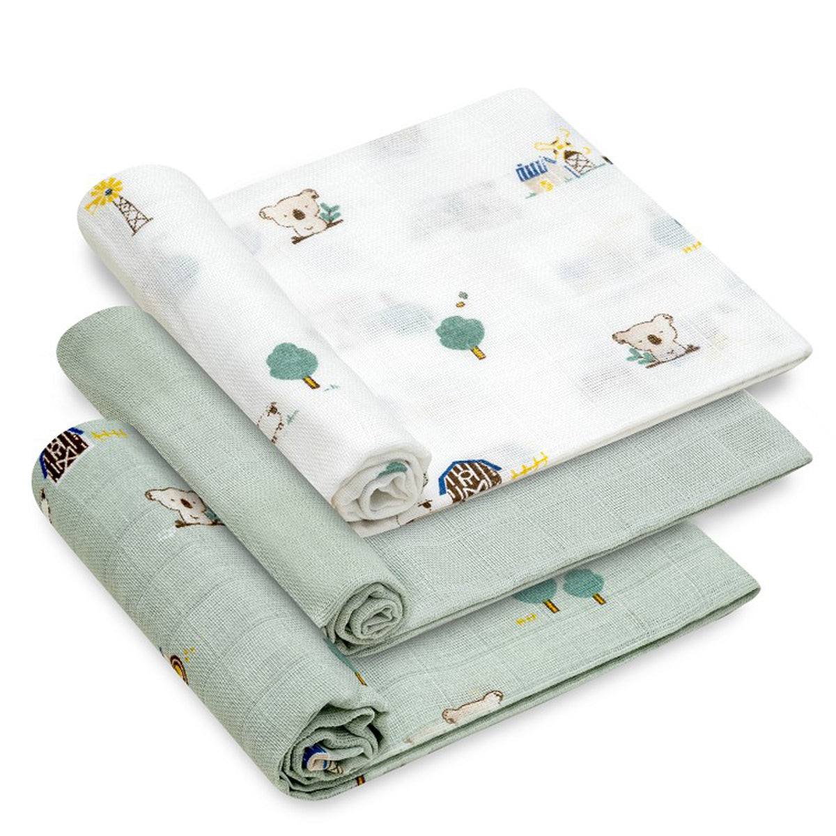 Muselina o gasas 100% algodón colección koala - Interbaby(80X80)