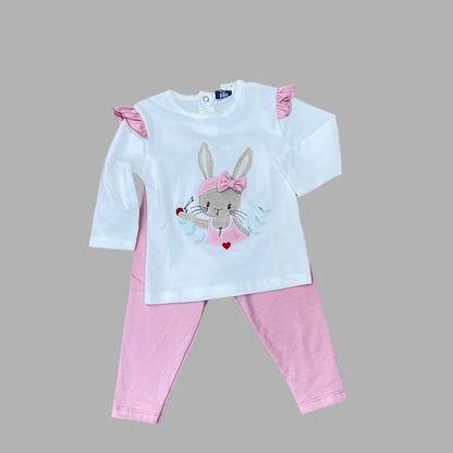 Conjunto de Bebé Niña conejita Rosa