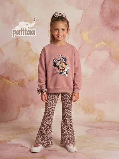 Conjunto de niña Minnie pantalón campana 4- 12 años - Patitaa