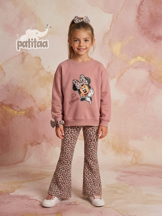 Conjunto de niña Minnie pantalón campana 4- 12 años - Patitaa
