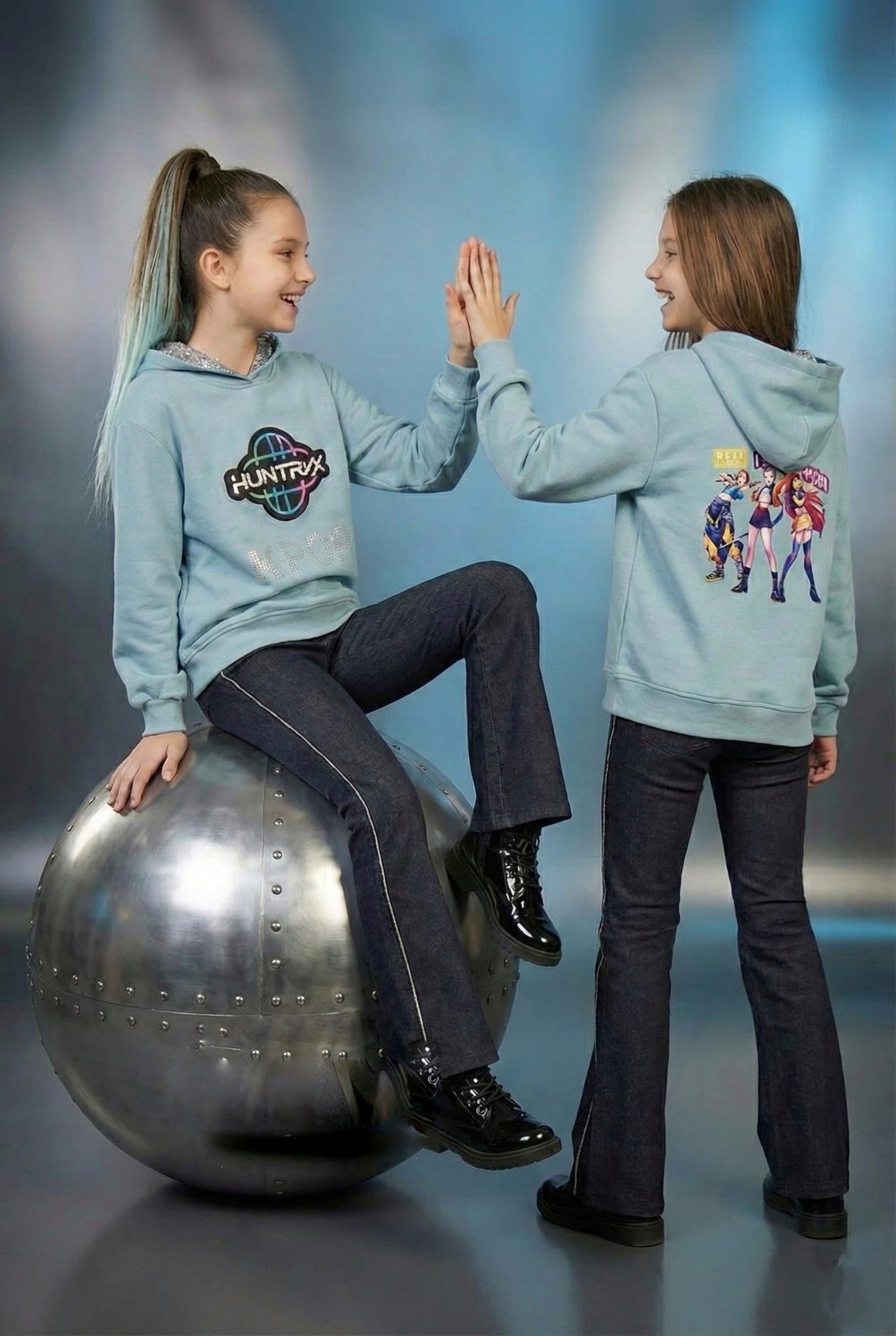 Chándal niña con sudadera azul viejo de  K- Pop - Patitaa