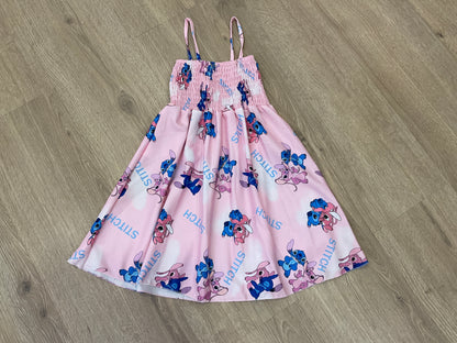 Vestido Stitch de tirantes en rosa - Pronta Moda