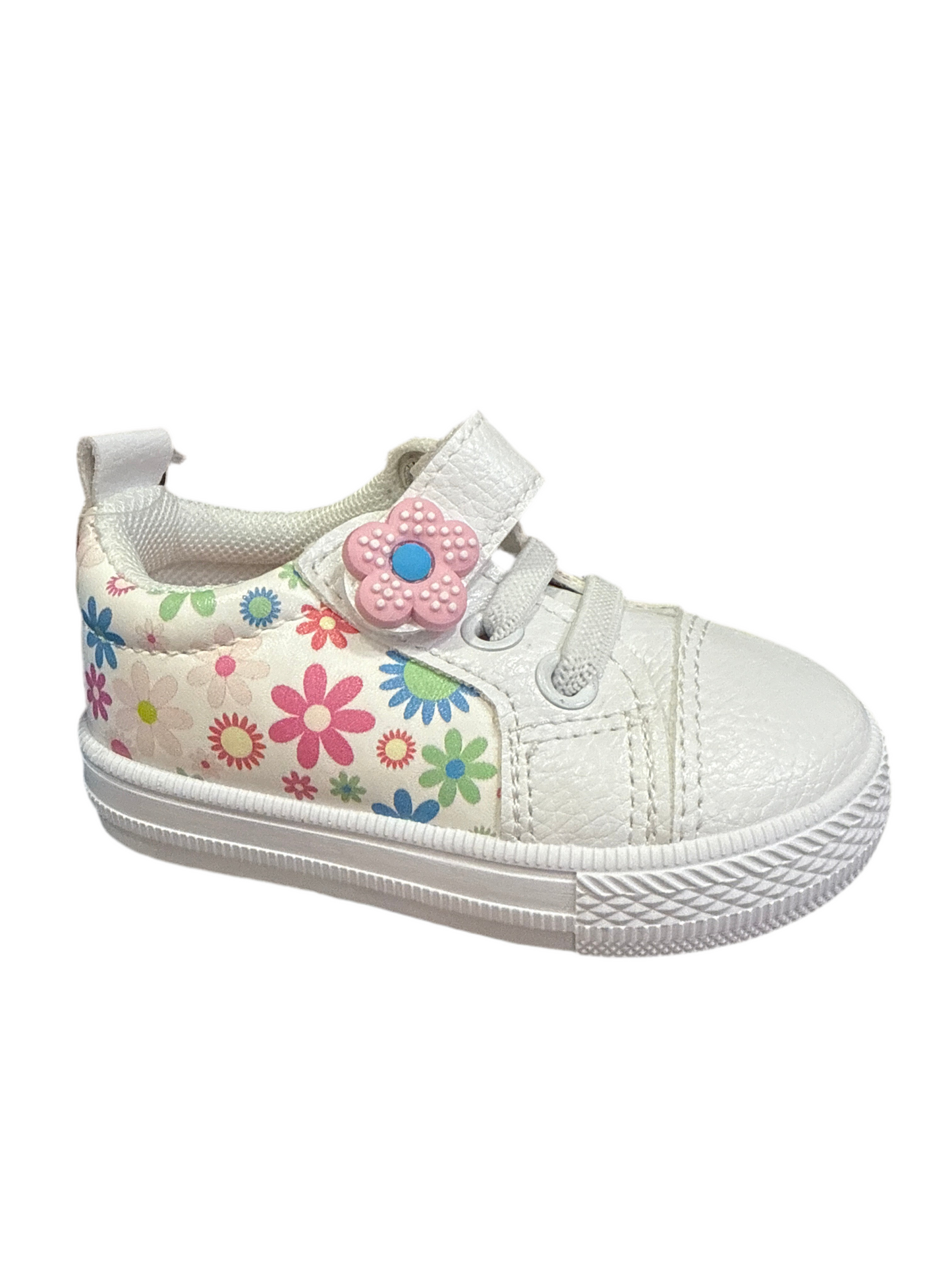 Zapatillas blancas con flores
