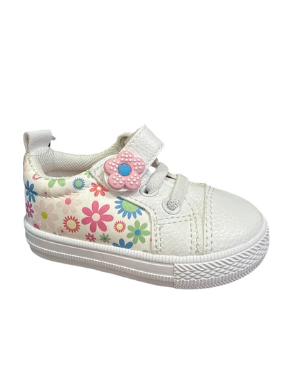 Zapatillas blancas con flores