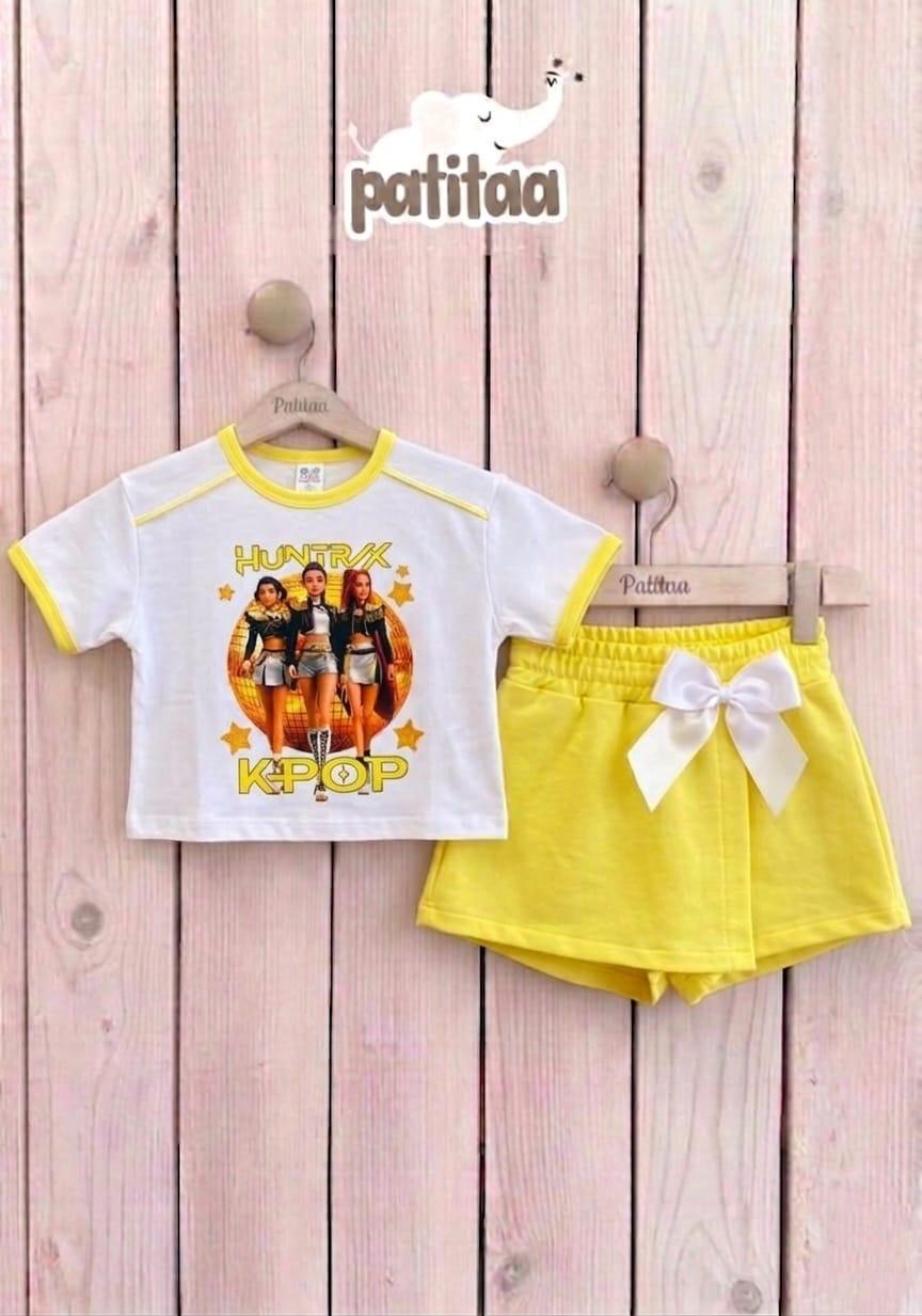 Conjunto amarillo con lazos - K- Pop