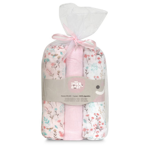 Muselina o gasas 100% algodón colección pétalos - Interbaby(80X80)