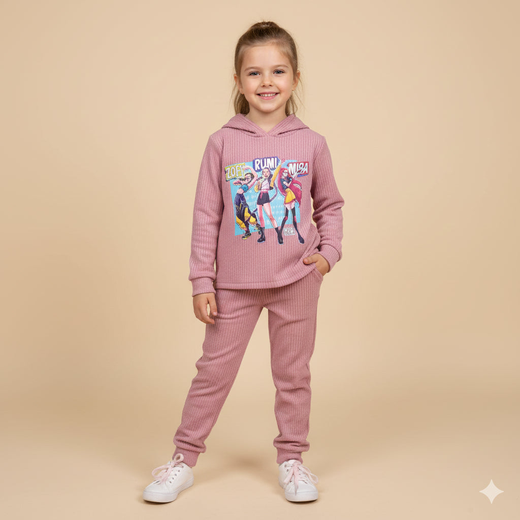 Chandal de niña con leggins K- Pop rosa empolvado  - Pronta Moda