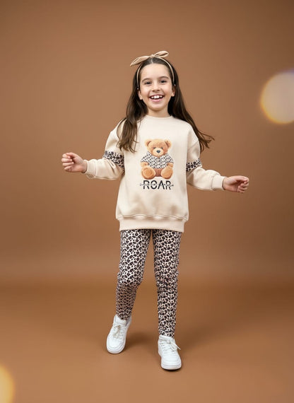 Chándal Niña "Wild Bear" (Leopardo y Beige) - Pronta moda