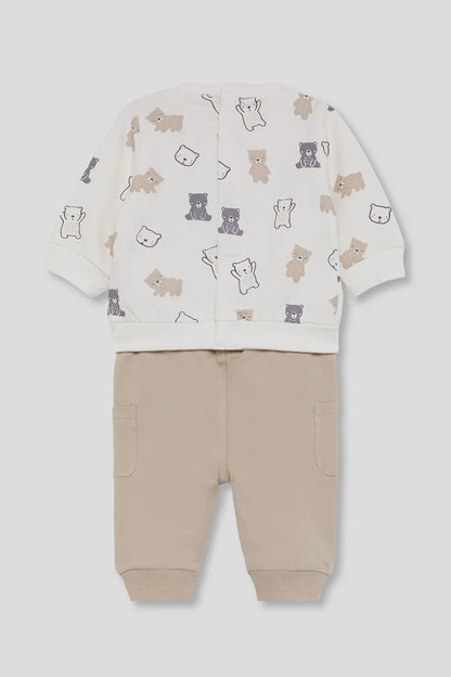 Conjunto Bebé Niño Beige con Ositos - Street Monkey