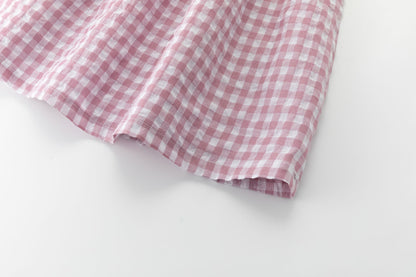 Vestido niña cuadros Vichy malva - Newness
