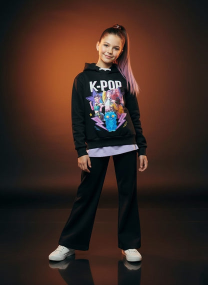 Chandal 3pz de niña negro K- Pop - Pronta Moda