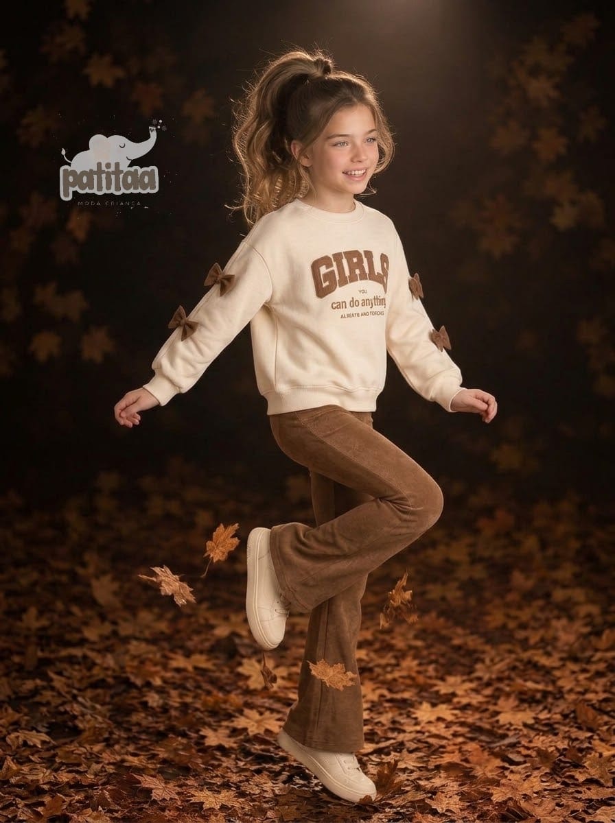 Conjunto Girls sudadera y leggings pata ancha  - Patitaa 