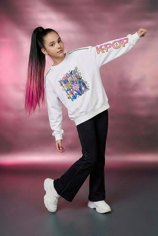 Chandal blanco y negro K- Pop - pronta moda