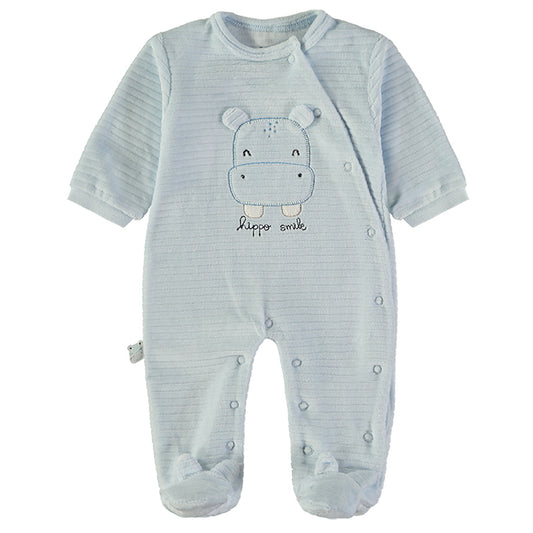Pijama azul tundosado hipopótamo - Babybol