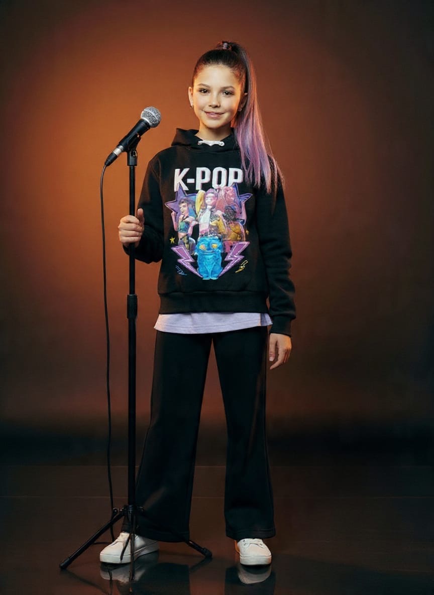 Chandal 3pz de niña negro K- Pop - Pronta Moda