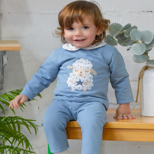 Conjunto bebé azul ovejita - Pequeños Piratas