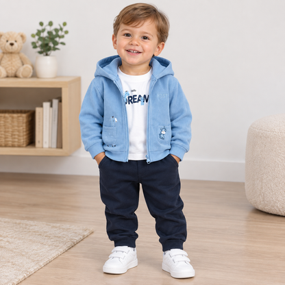 Conjunto Bebé Niño azul de 3pz jirafa