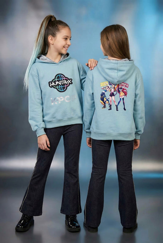 Chándal niña con sudadera azul viejo de  K- Pop - Patitaa