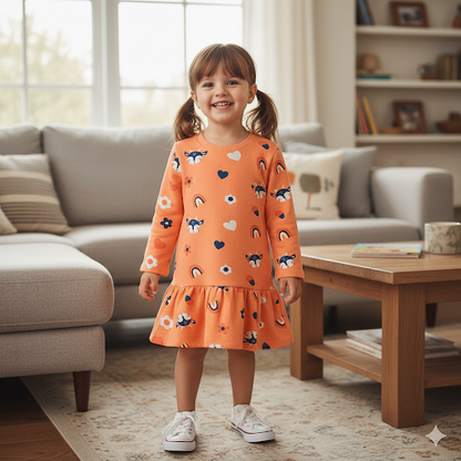 Vestido algodón naranja ciervos - Street Monkey
