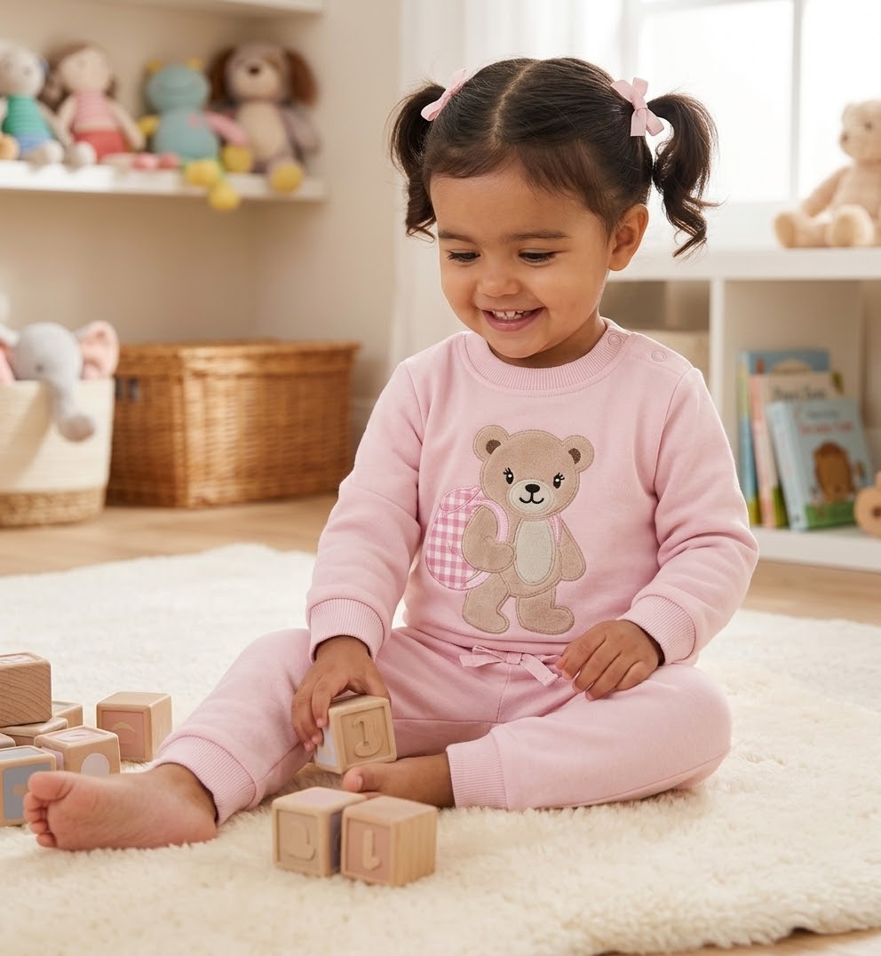 Chándal bebé niña Osita Rosa 🧸