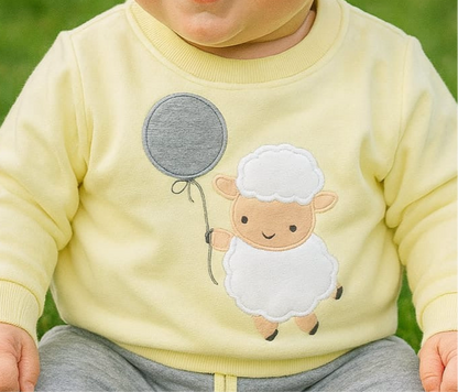 Conjunto chandal bebé unisex oveja con globo
