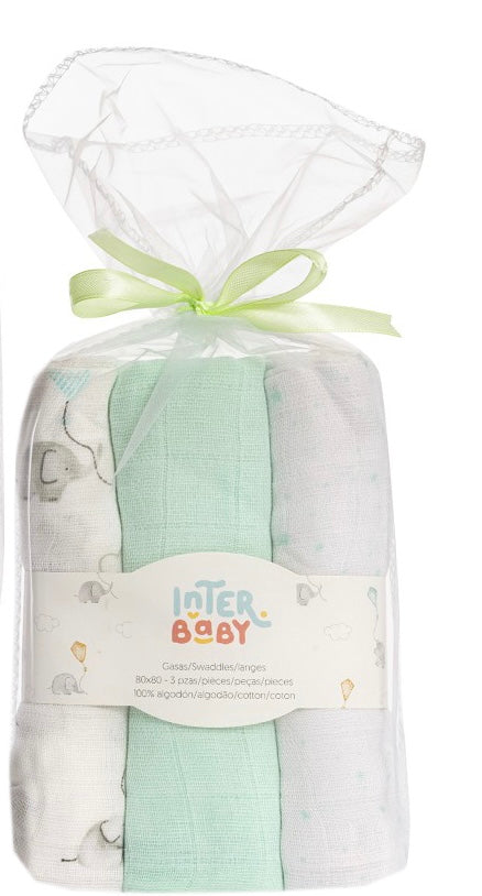 Muselina o gasas 100% algodón colección fantasía - Interbaby(80X80)