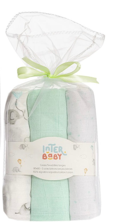Muselina o gasas 100% algodón colección fantasía - Interbaby(80X80)
