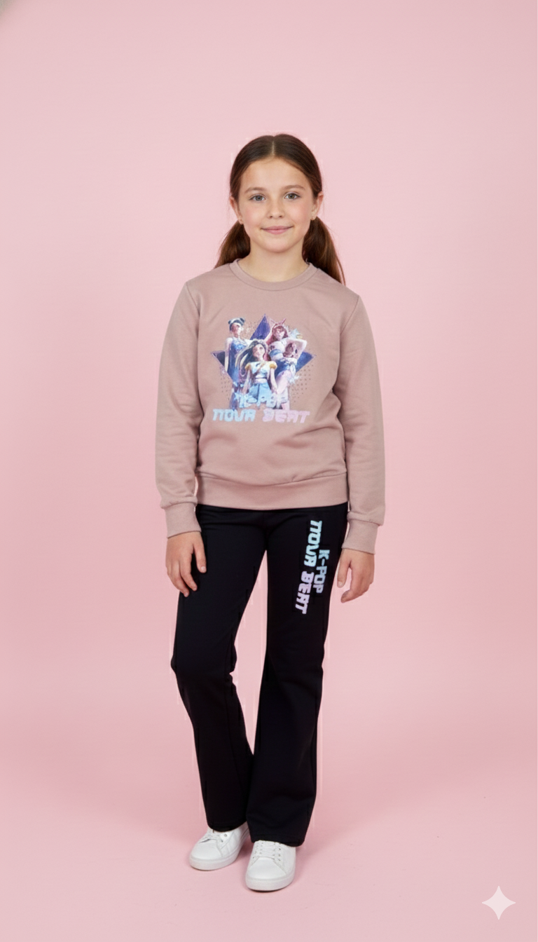 Chandal con pantalón negro K- Pop - Pronta Moda