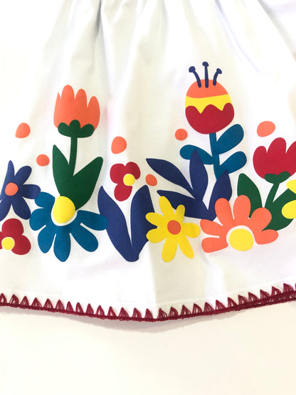 Vestido de niña con flores en relieve - Nanai