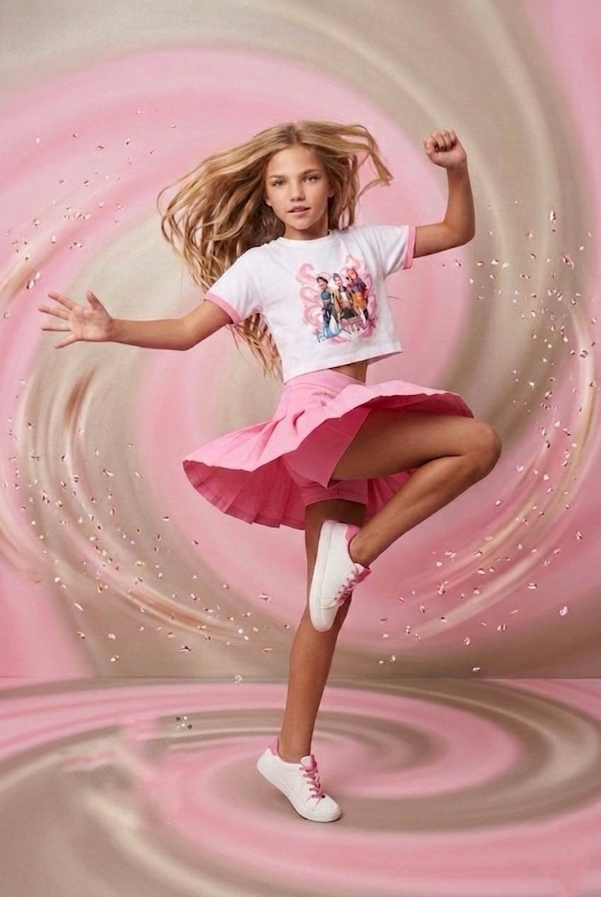 Conjunto con falda pantalón en rosa - K- Pop