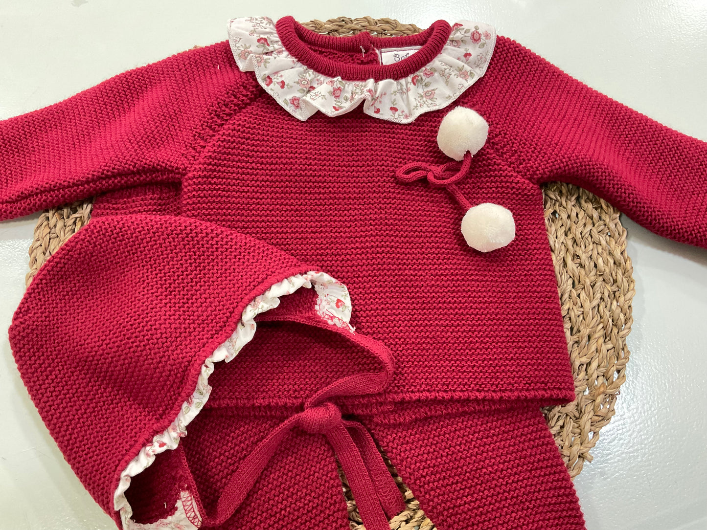 Conjunto bebé de lana en granate - Baby Fashion