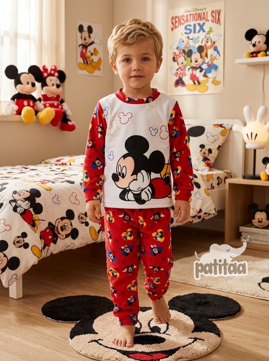 Pijama Mickey es polar de niño - Patitaa - Moda infantil CHICLE 