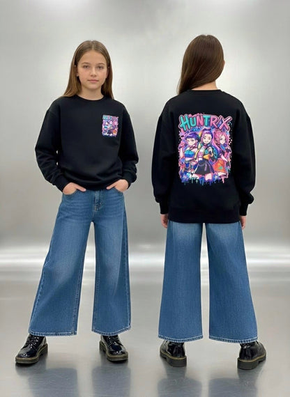 Sudadera negra unisex, de K-Pop - Pronta moda