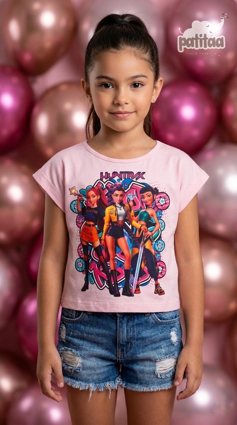 Camiseta manga corta en rosa - k-Pop