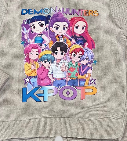 Chandal de niña micropana K- Pop beige - Pronta Moda