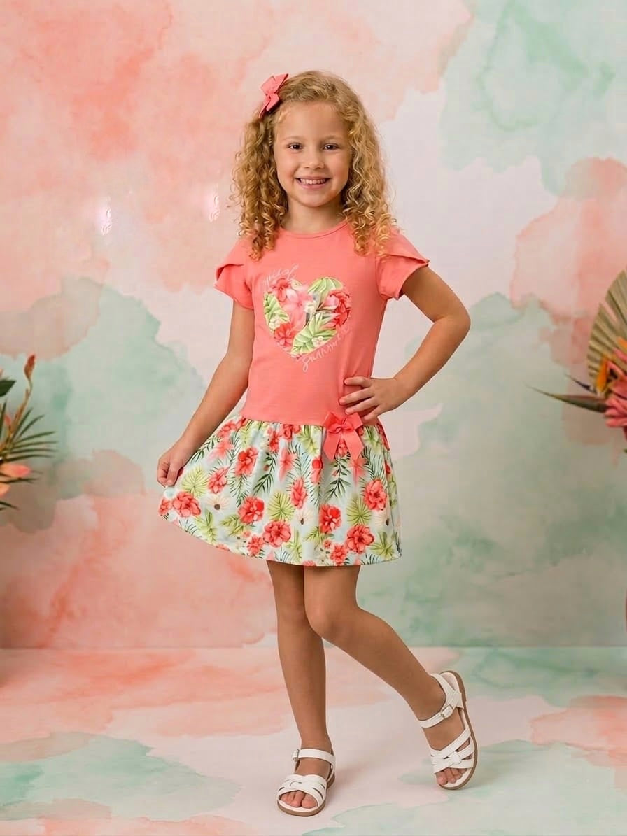 Vestido estampado coral - Patitaa