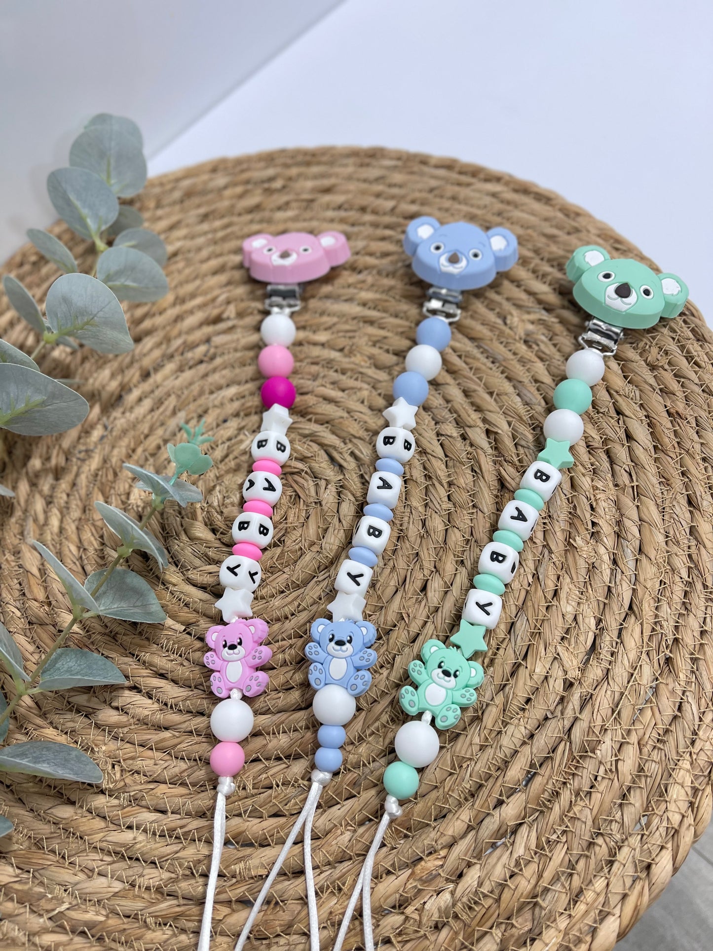 Cadenas chupetes de silicona ositos