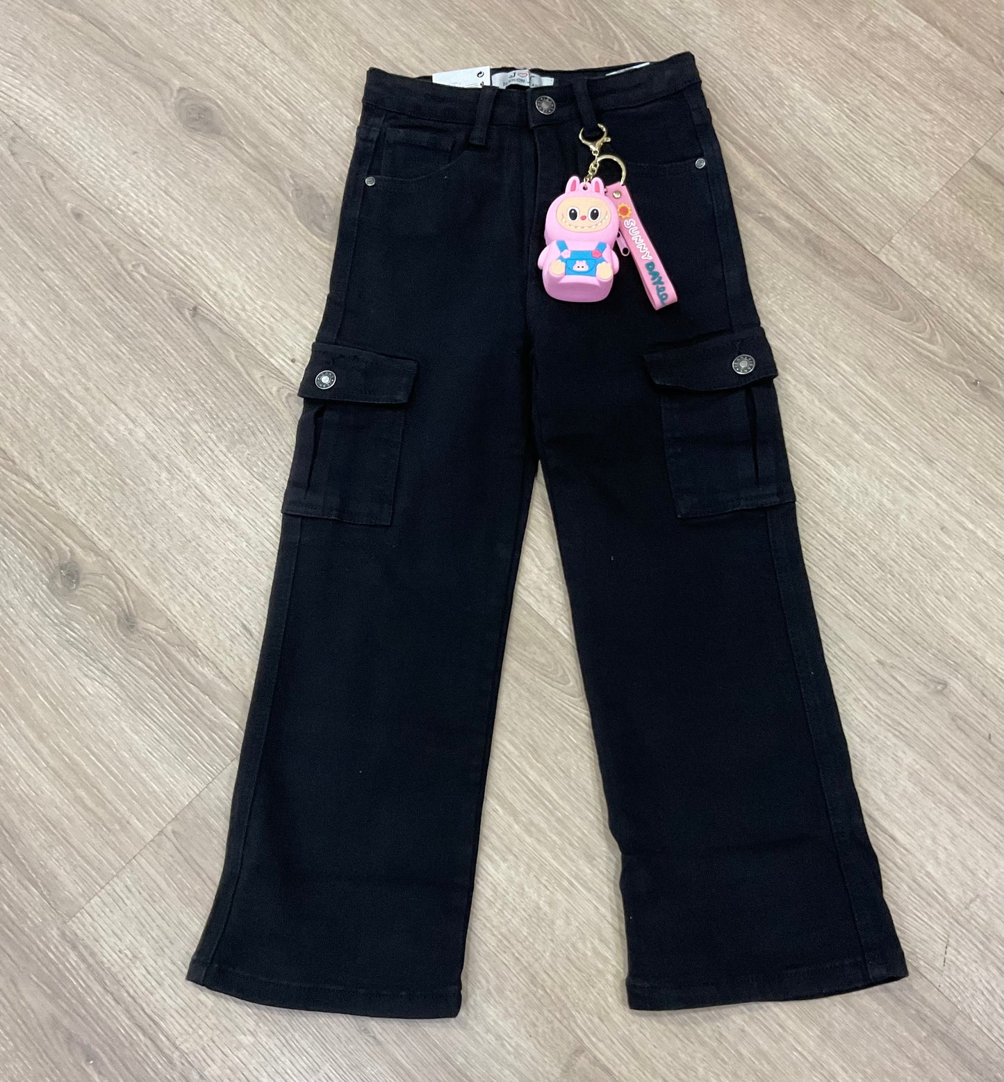 Pantalón vaquero negro con bolsillos - pronta moda