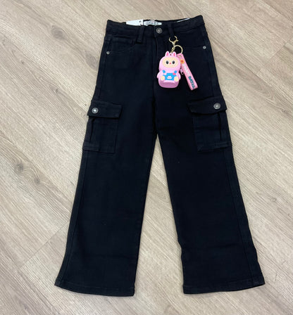 Pantalón vaquero negro con bolsillos - pronta moda